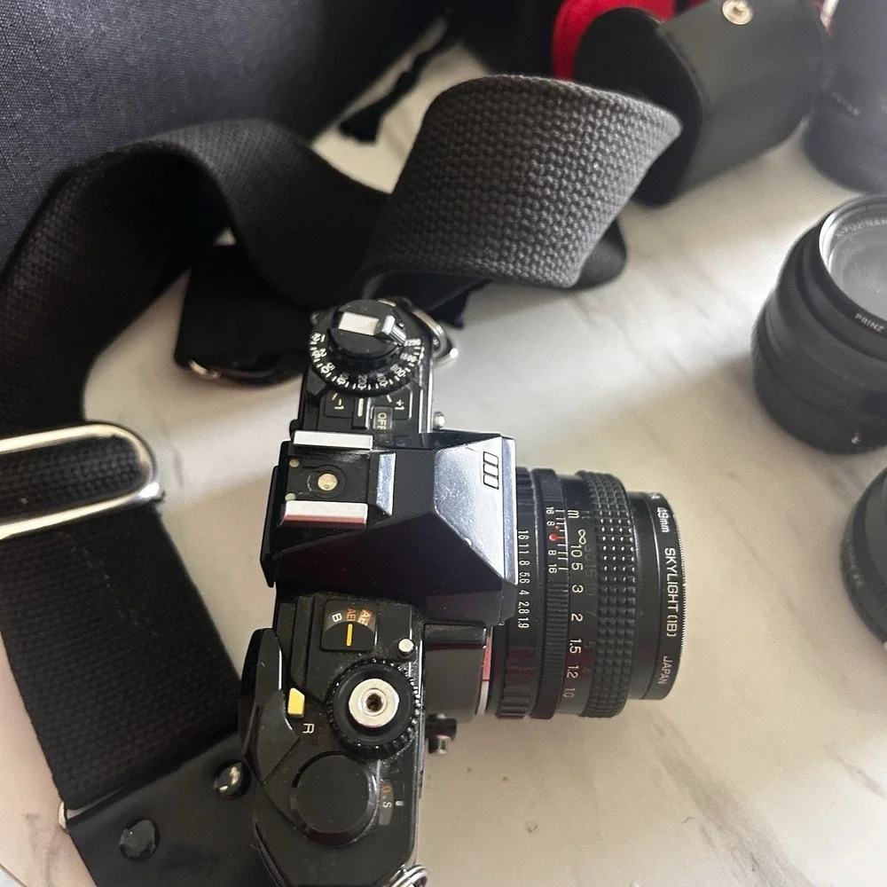 Fujica AX-3 Camera w/ Case 2 Lenses Computer Flash Tele Converter Videolite HHH